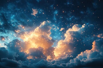 Exploring a Vibrant Virtual World of Cloud Data Where Connections Form Seamlessly in a Colorful Cosmic Sky
