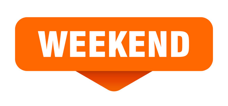 weekend sticker. weekend sign on transparent background