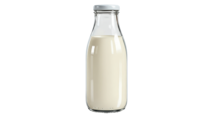 Isolated Bottle of Fresh Milk