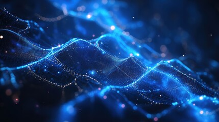 Naklejka premium Machine learning AI visualization with electric energy