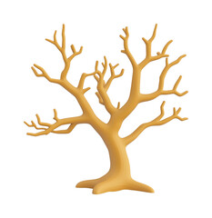 Fototapeta premium A stylized depiction of a bare tree PNG on Transparent Background