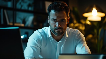 Businessman on Video Call in Office