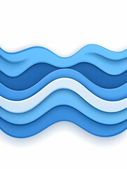 Wavy blue gradient, layered paper cut style with white space at the top