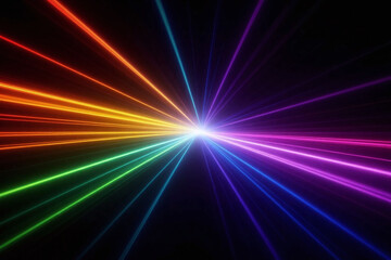 long exposure shot of a tunnel with colorful lights