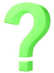 3D素材_クエスチョンマーク_緑