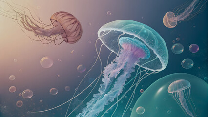 Fototapeta premium jellyfish in the water