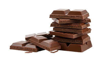 Isolated Stack of Chocolate Pieces