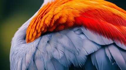 Obraz premium Vibrant Crane Feather Detail