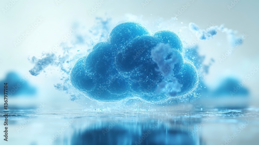 Aufkleber abstract blue cloud computing concept.
