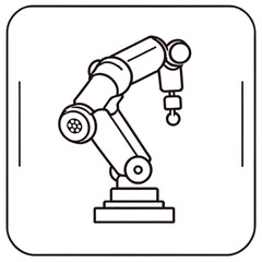 産業用ロボットアームのアイコン｜Industrial Robot Arm Icon