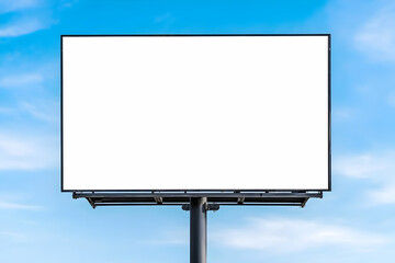 Fototapeta premium Blank billboard against a bright blue sky