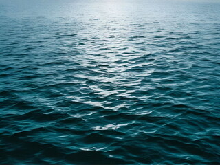 Fototapeta premium Calm Ocean Waves Reflecting Sunlight During a Peaceful Day