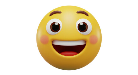 Fototapeta premium Happy Blushing Emoji Face