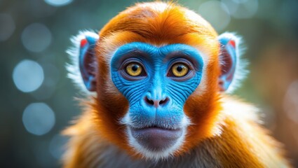 Fototapeta premium Close-up portrait of colorful monkey