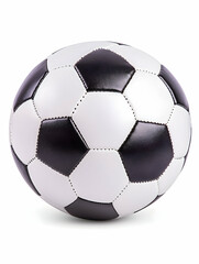 Classic black and white soccer ball isolated on white