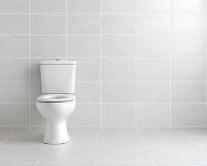 Clean white toilet in a modern, tiled bathroom