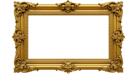 Isolated Decorative Golden Picture Frame
