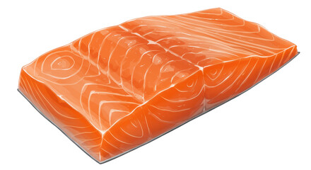 Isolated Raw Salmon Fillet