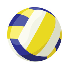 Beach volleyball ball. Ball for playing on the beach or shore. Sports equipment. Vector isolated image on transparent background in flat style.