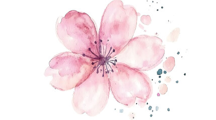 Naklejka premium A watercolor painting of a pink flower with a white background