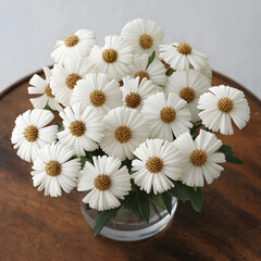 Obraz premium A Bouquet of White Flowers Isolated on White Background