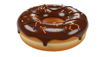 Isolated Chocolate Donut