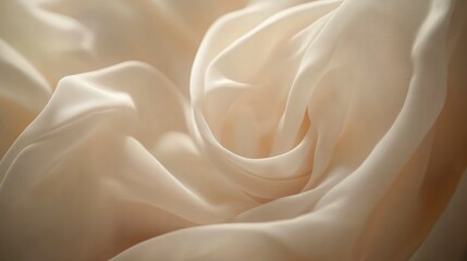 Obraz premium Creamy silk fabric swirls, soft light, textured background