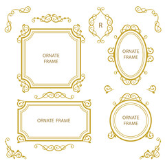 Set vector decorative frame. Elegant element for design