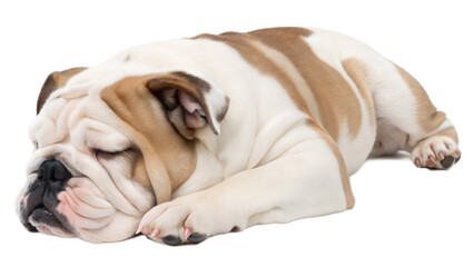 Sleeping English Bulldog Puppy