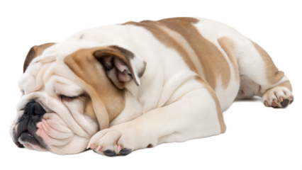 Sleeping English Bulldog Puppy