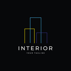 interior modern minimalist logo design vector