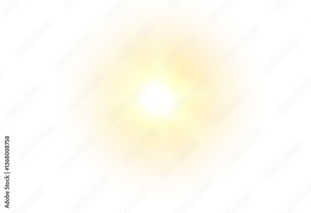 Poster golden sunlight overlay in png format with radiant sunrays, soft flares, and gentle glare effects. t