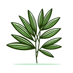 Fototapeta premium Vector illustration of Blyxa japonica aquatic plant with linear green leaves. Perfect for aquascaping guides, aquarium design and botanical illustrations.