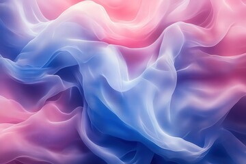 Obraz premium Whirls of Blue and Pink Fabrics Intertwine in a Graceful Display, Creating a Serene and Captivating Visual Experience