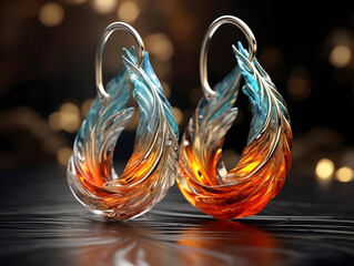 Phoenix bird style earring 02