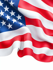 Fototapeta premium Close-up of a waving American flag, red and white stripes, blue canton with stars