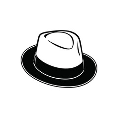 A black and white vector silhouette of a casual baseball cap with a curved visor on a white background