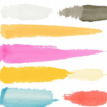 Set of Colorful Paint Splashes, splotch, ink blot, smudge, stain, spot