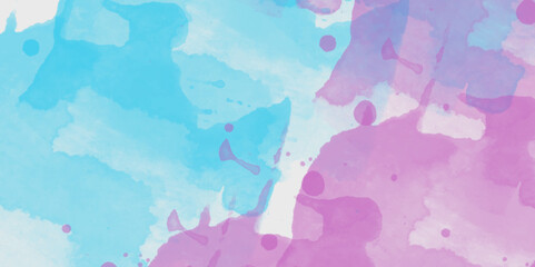 watercolor aesthetic pastel color background. abstract watercolor hand painted background. Blue abstract backdrop with pink splashes and white spot. Mixed color painted abstract watercolor brush strok
