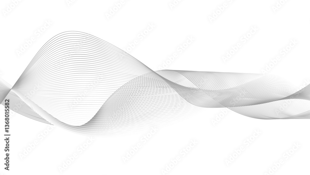 Sticker wavy line horizontal divider outline minimalist background. abstract wave line. digital frequency eq