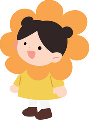 꽃 분장을 한 어린이