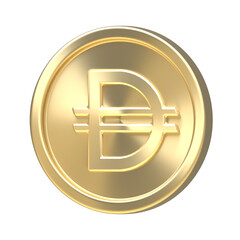 Gold coin with NEW UAE currency symbol
