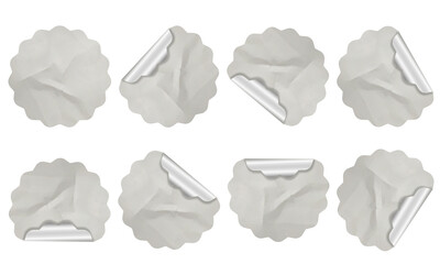 Blank Glued Paper Sticker Tag Label Texture Set