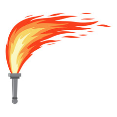 Vector Burning Retro Old Torch isolated on White Background.