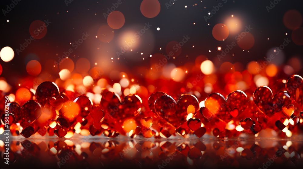 Poster Sparkling red crystals create a stunning display filled with light and color