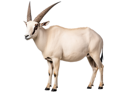 Majestic oryx standing gracefully in natural habitat on a transparent background, cut out
