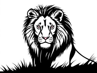 Fototapeta premium Elegant Lion Cub One Line Drawing Graphic