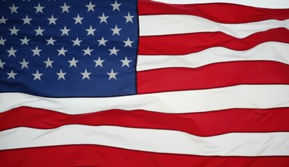 Obraz premium American flag waving, symbol of patriotism in the USA, representing national identity and freedom.