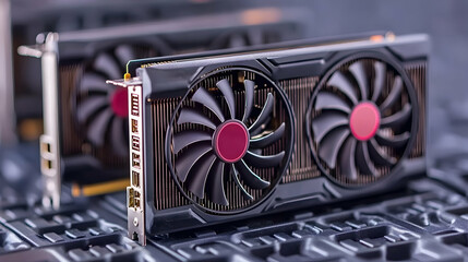 Dual high-performance graphics cards with cooling fans