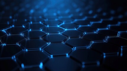 Naklejka premium Abstract hexagonal grid, glowing blue